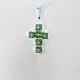 Small Cross - Chastity-Green jade Organza - 1